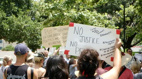 Close the camps protest in Austin, Texas Video stock 111724622