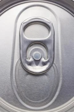 Close Up of can pull tab, top view of a beer, Soda Can, Realistic photo image Photos