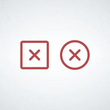 Close cancel ban vector icon, delete symbol in circle and square shape. Modern Illustrazione stock