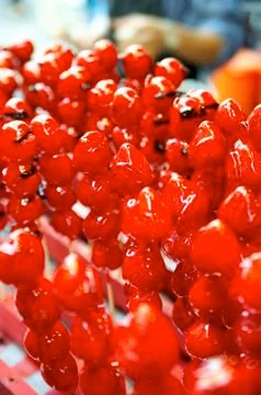 Close-up of candied haws Stock Photos