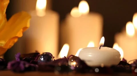 Close-up of a candle. Black Background Stock Footage 7740577