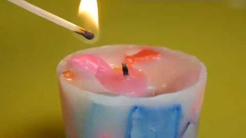 Close-up of candle burning, smoldering and extinct Stock Footage 72228286