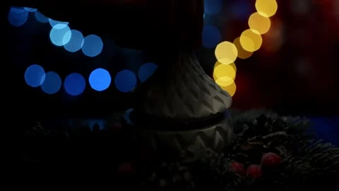 A close-up of a candle that is extinguished with a handmade lid. Stock Footage 269372633