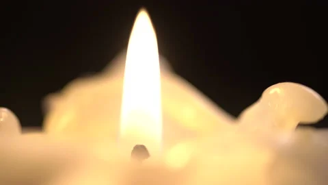 Close-up of the candle flame. Stock Footage 153994351