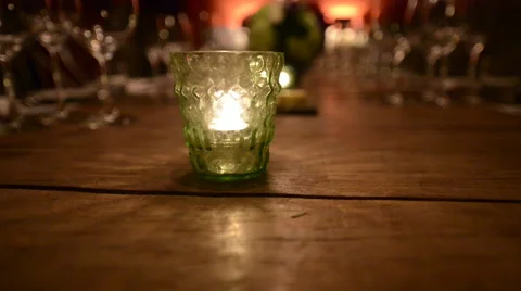 Close up candle flickers Stock Footage 51237173