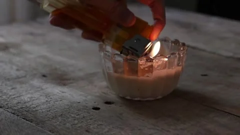 Close up of candle light Stock Footage 295787850