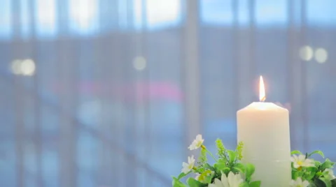 Close up of a candle on a table. 스톡 동영상 63789724