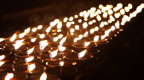 Close Up of Candles Burning Stock Footage 41759490