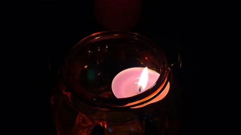 Close-up of candles in the dark Stock-Footage 319789226