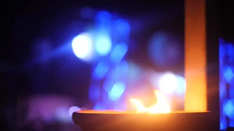 Close up of candle's flame in slowmotion Stock Footage 161756400