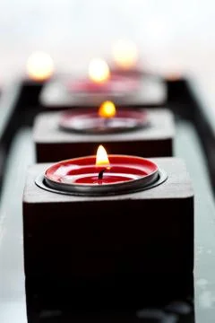 Close-up of candles Foto stock
