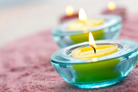 Close-up of candles Foto stock