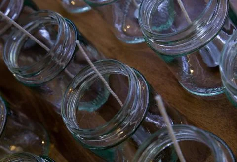 Close up of candles with wick in Stock Photos