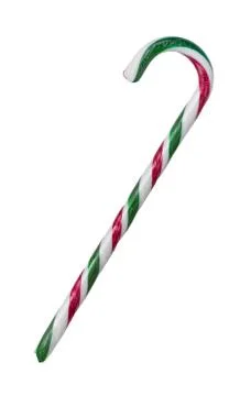Close up of candy cane isolated on white background Stock Photos