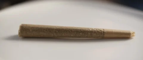 Close up of cannabis joint on a white plate Stock Footage 120048401