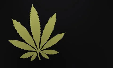 Close-up of a cannabis leaf on a black background. Background for designers.3 Stock Illustration