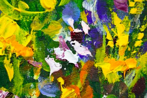 Close-up canvas, texture oil paint, palette knife background. Painting painte Ilustração Stock