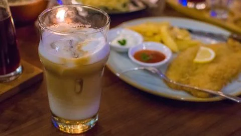 Close up of cappuccino Stock Photos