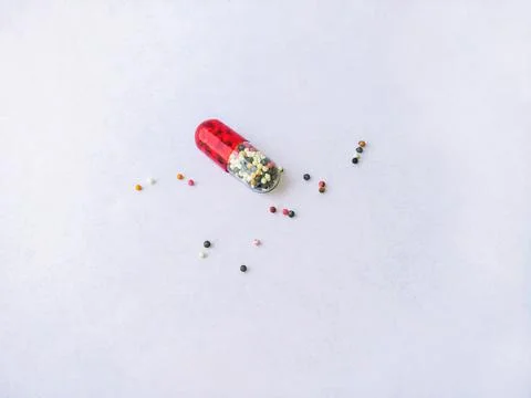 Close up of capsule on white background Stock Photos