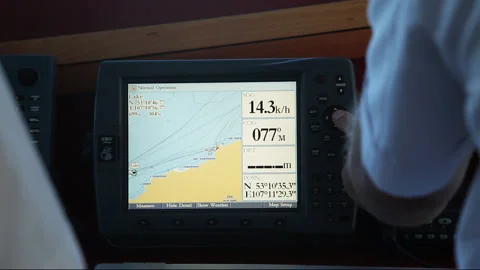 Close-up in the captain's cabin on the ship in the summer Stock Footage 95941073
