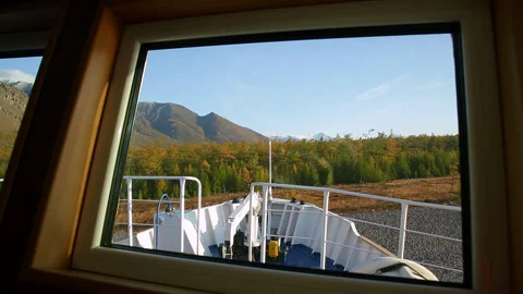 Close-up in the captain's cabin on the ship in the summer Stock Footage 95942413
