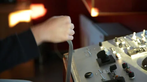 Close-up in the captain's cabin on the ship in the summer Stock Footage 95942484