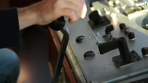 Close-up in the captain's cabin on the ship in the summer Stock Footage 95943131