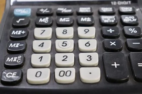 Close up capture of calculator machine Stock Photos