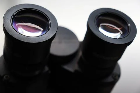 Close-up capture of microscope microscope eyepiece Stock Photos
