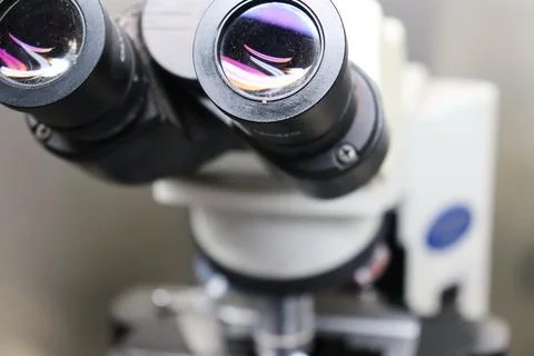 Close-up capture of microscope microscope eyepiece Stock Photos