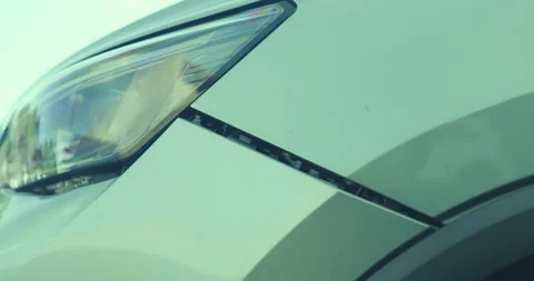 Close-up of car damage after a traffic collision, illustrating the auto Stock Footage 325653308