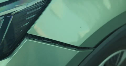 Close-up of car damage after a traffic collision, illustrating the auto Stock Footage 325653316