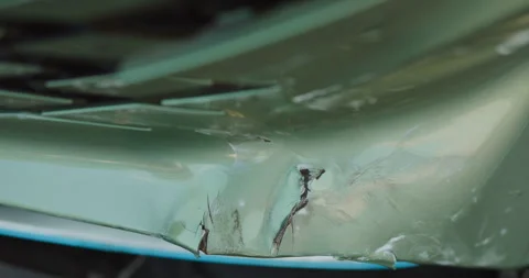 Close-up of car damage after a traffic collision Stock Footage 327134610