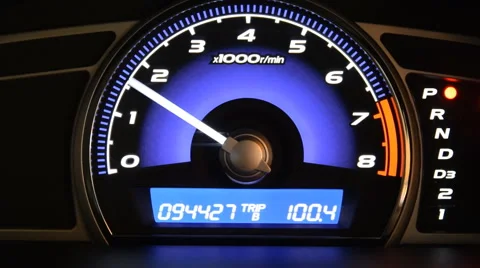 Close up of car dashboard and Odometer Stock Footage 49766800