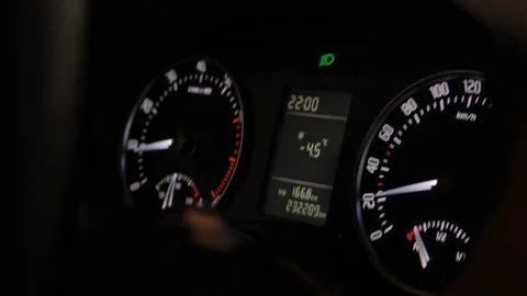 Close-up. Car dashboard Stock Footage 86417131