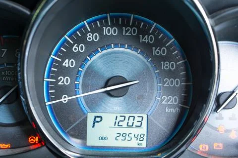Close car dashboard Stock Photos