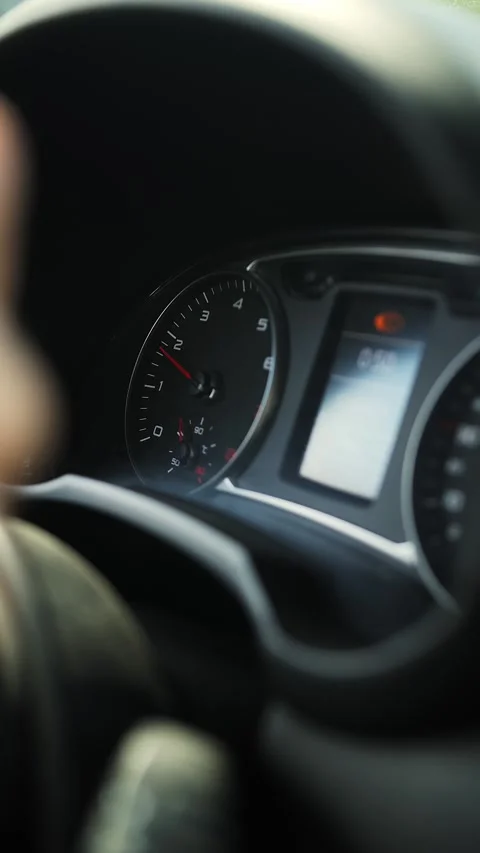 Close-up of Car Dashboard with speedometer Stock Footage 291918722