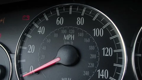 Close up on car dashboard speedometer , self test Stock Footage 171774569