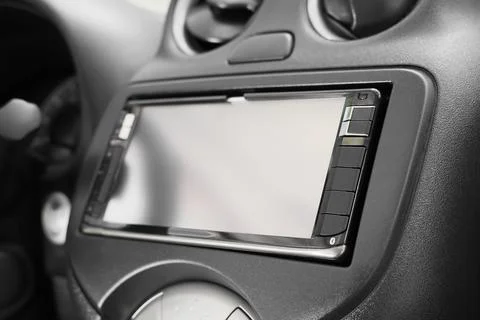 Close-up of car dashboard touchscreen display Stock Photos