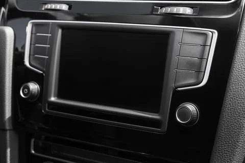 Close-up of car dashboard touchscreen display Stock Photos