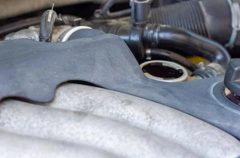 Close up of  a car engine, car engine details Stock Photos