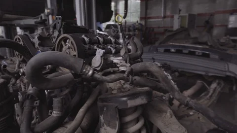 Close-up of the car engine Stock Footage 94233877