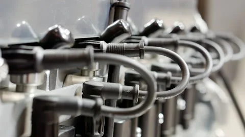 Close-up of car engine wires. Stock Footage 161234059