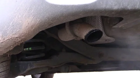 Close Up of Car Exhaust Stock Footage 83728131
