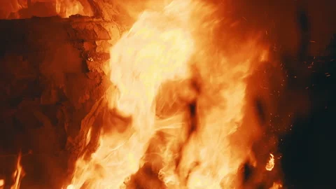 Close up of of the car in flames Stock Footage 203816884