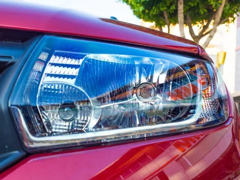 Close up of car head light. Foto stock