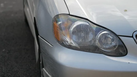 Close up car headlight framed right Video stock 104308322