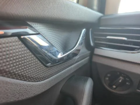 Close-up of car interior detailing, showcasing sleek design elements and Foto stock