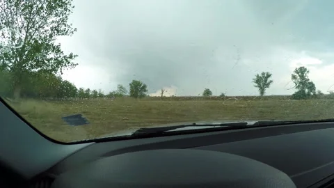 Close up Car Interior During Rainy Day on the Side of the Dirt Road 2 Stock-Footage 221842057