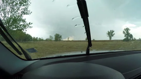 Close up Car Interior During Rainy Day on the side of the dirt road 1 Stock Footage 221842176